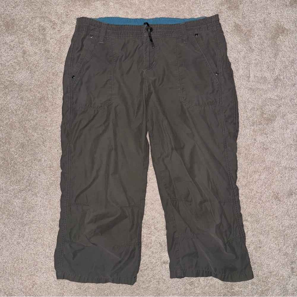 Kuhl Capri Hiking Pants Womens 12 Gray Cropped Outdoor Floral Travel Lightweight